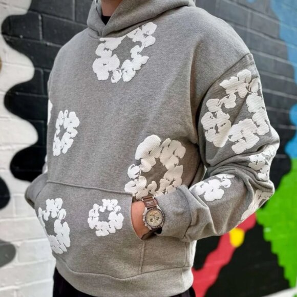 Denim Tears Gray Wreath Hoodie - Picture 1 of 5